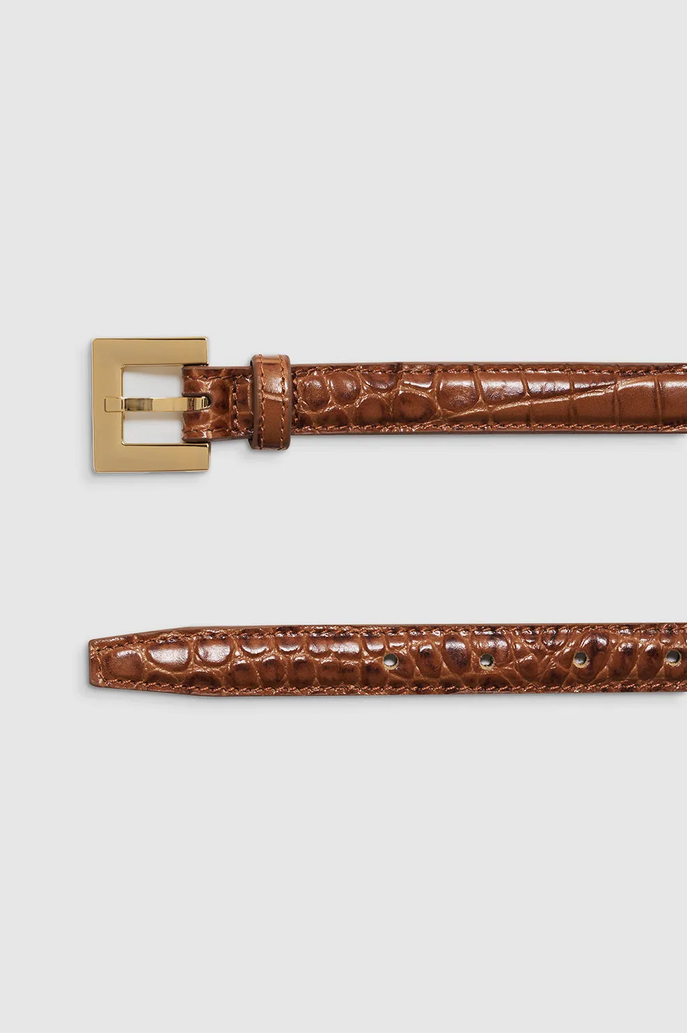 Anine Bing Nicola Belt in Embossed Brown