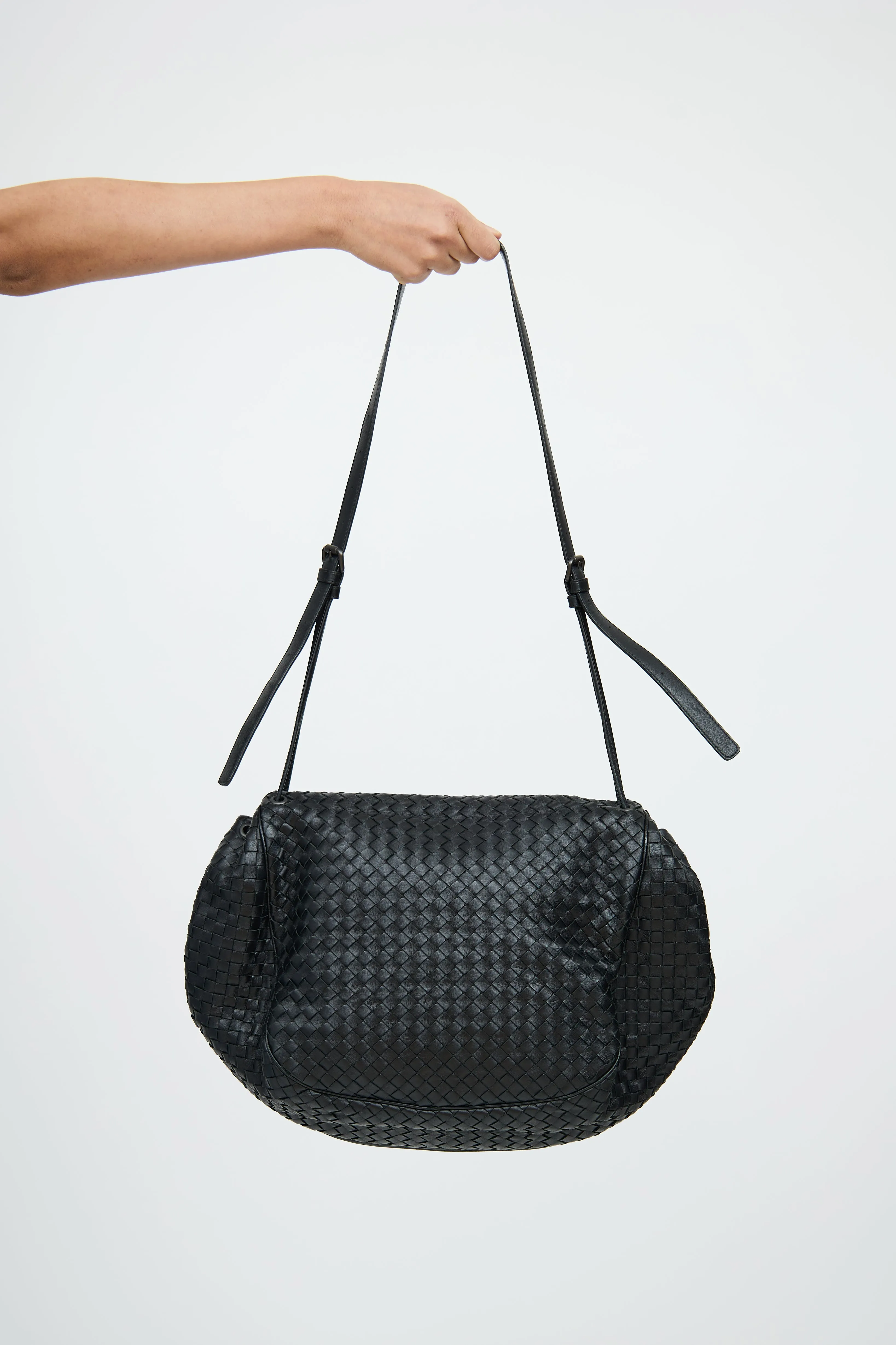 Black Woven Messenger Bag