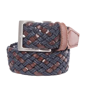 Brown & Navy Woven Belt