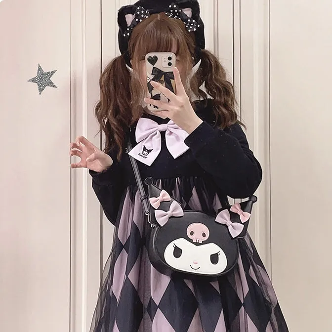 Kawaii Black Sanrio Kuromi Crossbody Bag
