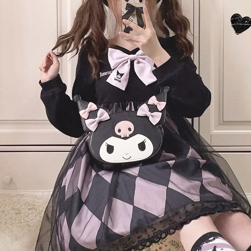 Kawaii Black Sanrio Kuromi Crossbody Bag