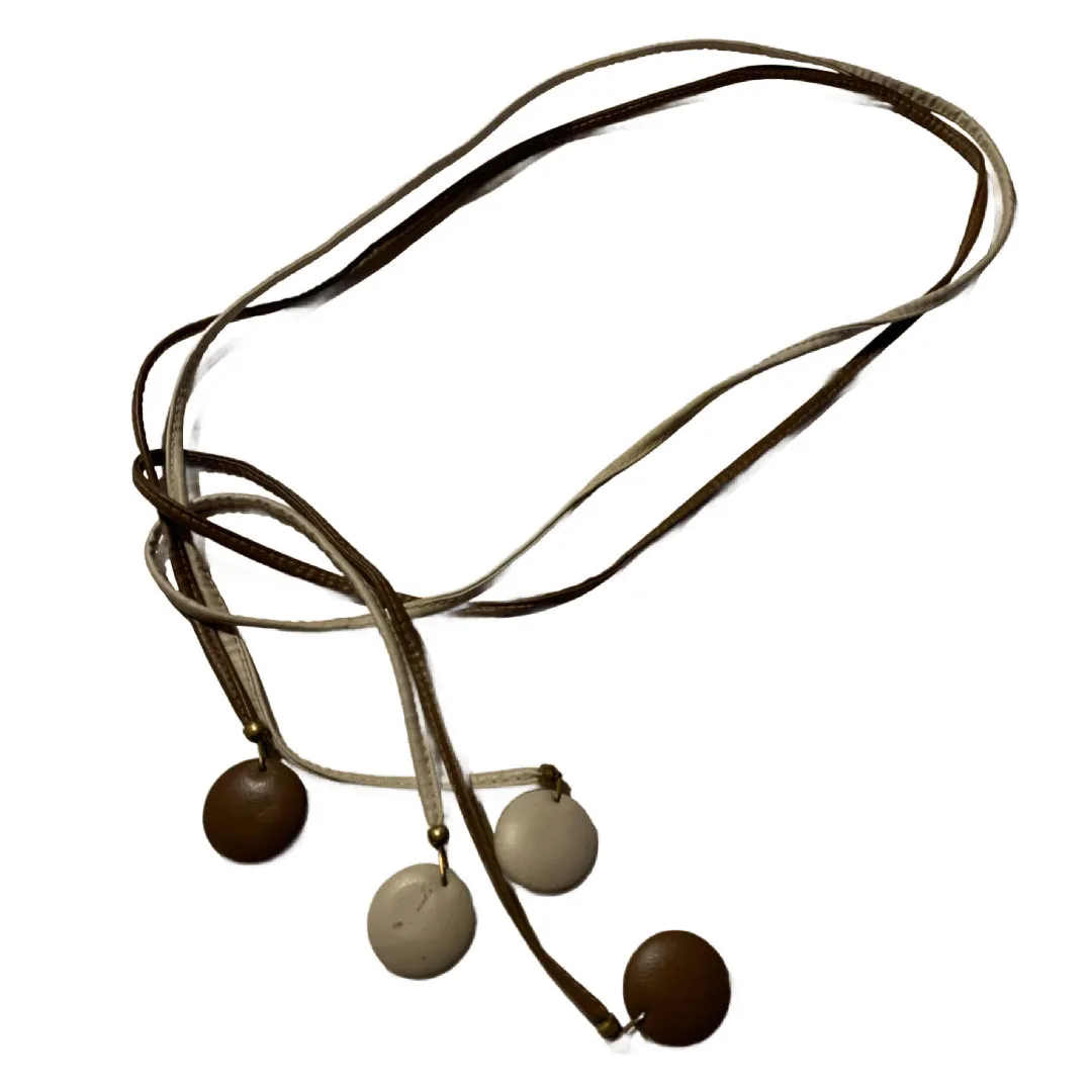 Set of Leather Cord Belts with Leather Circle Fobs circa 1980s