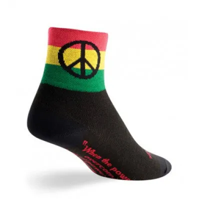 SockGuy Peace Stripe Rasta Sport Socks