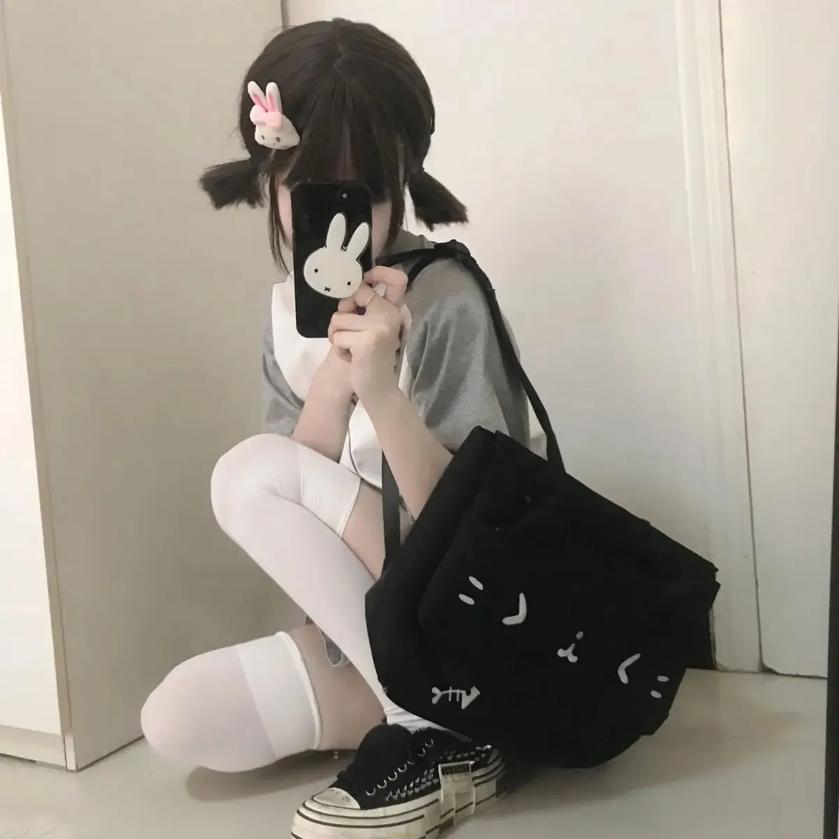 Uakiss Canvas Womens Backpack Cute Cartoon Japanese Style Fashion Y2k Casual Backpacks Kawaii Original Female Korean Popular Bag