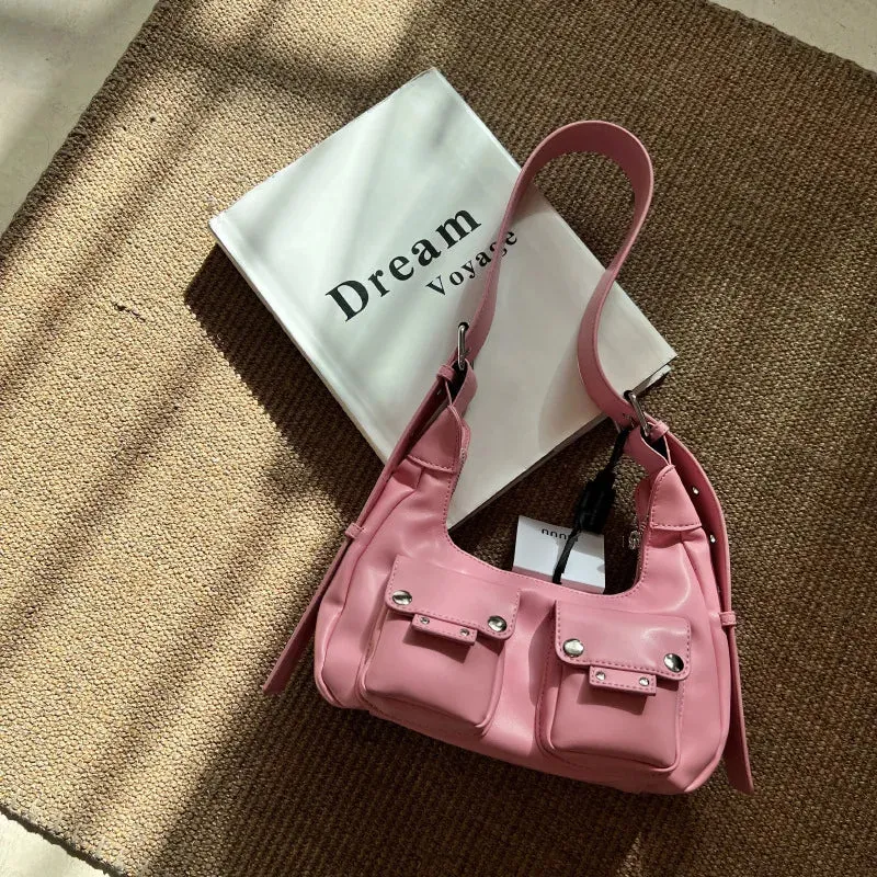 UAKISS  -  PU Leather Shoulder Messenger Bag Women Causal Luxury Handbags and Purse Female Designer Hobos Bag Small Brand Crossbody Bags