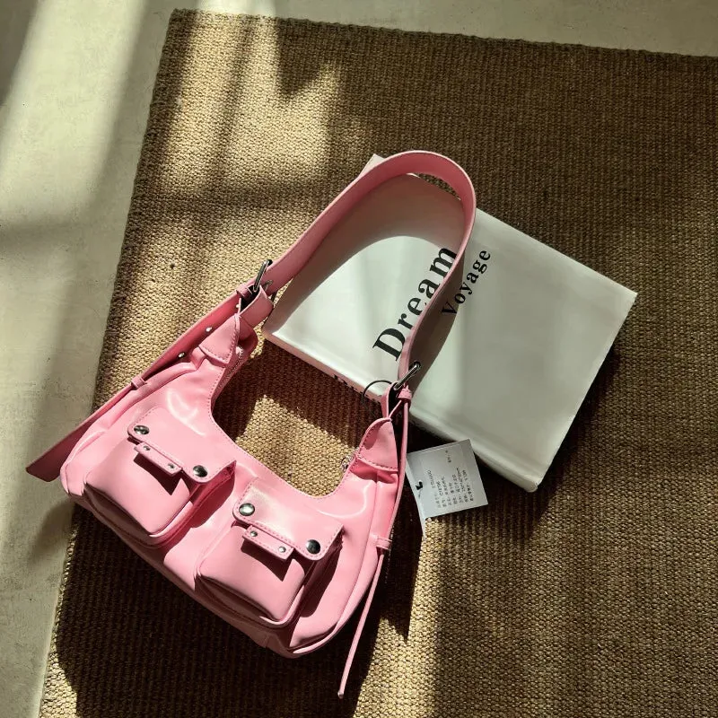 UAKISS  -  PU Leather Shoulder Messenger Bag Women Causal Luxury Handbags and Purse Female Designer Hobos Bag Small Brand Crossbody Bags
