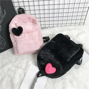 UAKISS  -  Streetwear Sweet Preppy Girls Schoolbags Student Japanese Y2k Aesthetic Kawaii Backpacks Casual Fluffy Cute Heart Bags for Women