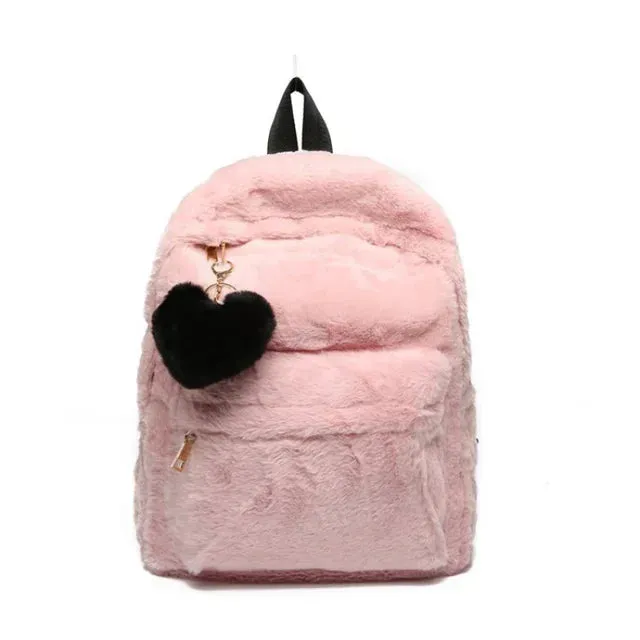 UAKISS  -  Streetwear Sweet Preppy Girls Schoolbags Student Japanese Y2k Aesthetic Kawaii Backpacks Casual Fluffy Cute Heart Bags for Women