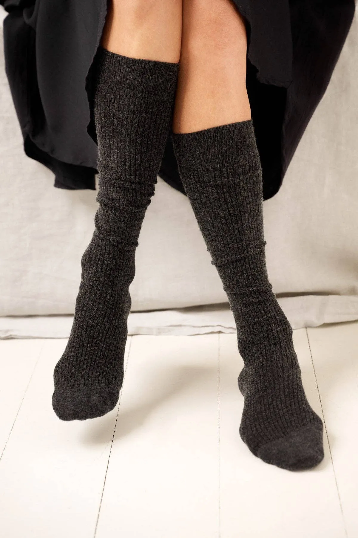 Woollie socks: Charcoal melange